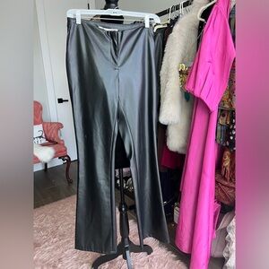 Vintage Faux Leather Flare Pants
